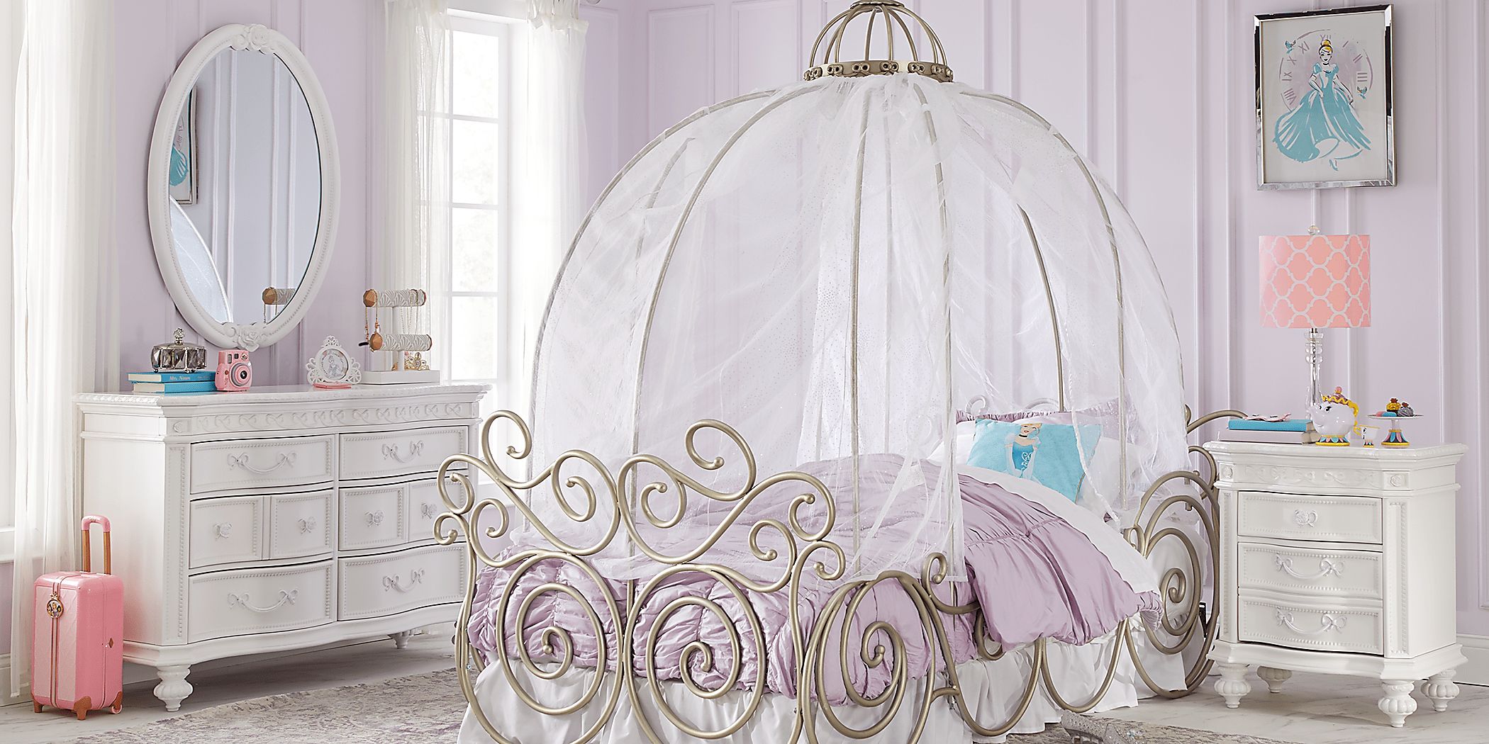 Disney Disney Princess Fairytale White 7 Pc Twin Carriage Bedroom